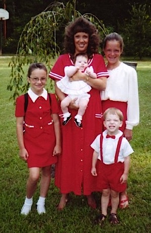 Me holding newborn Abigail, with Chelsea far left, Meghann far right and Elijah in front--about 6 months before the mysterious sickness struck.